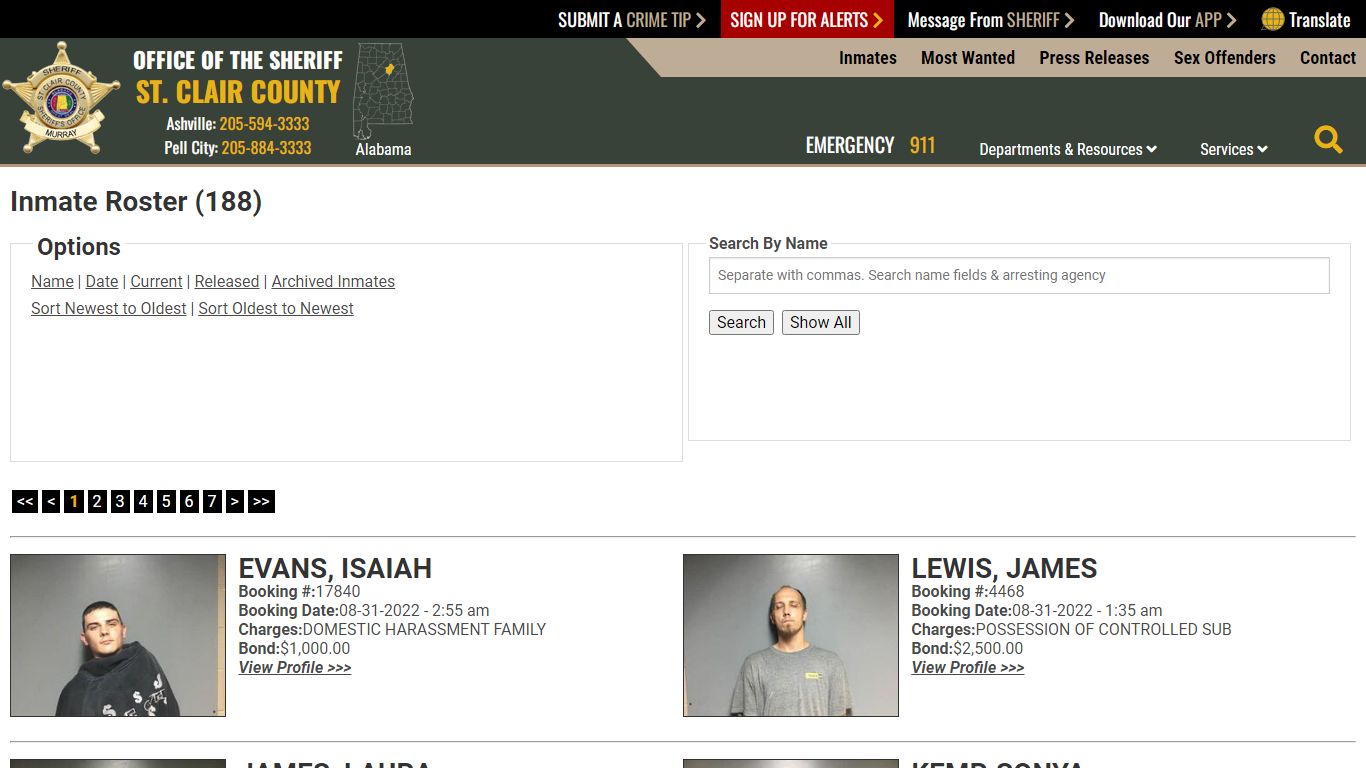Inmate Roster - Current Inmates Booking Date Descending - St. Clair ...